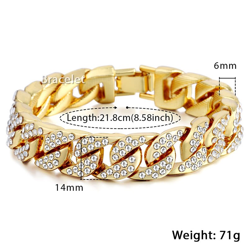 Miami Gold and Silver Curb Cuban Bracelet