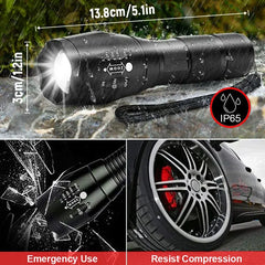 Portable Tactical LED Light - 2-Pack Flashlights