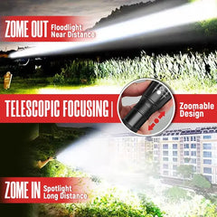 Portable Tactical LED Light - 2-Pack Flashlights