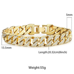 Miami Gold and Silver Curb Cuban Bracelet