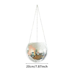 Disco Ball Hanging Flower Pot